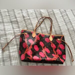 Monogram Ramages Neverfull Brown and Pink Tote Bag